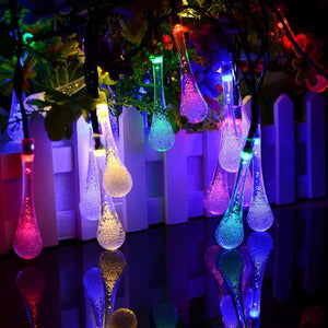 Indoor Outdoor Crystal Raindrop String Light Energy efficient LED for Christmas Trees or Patio