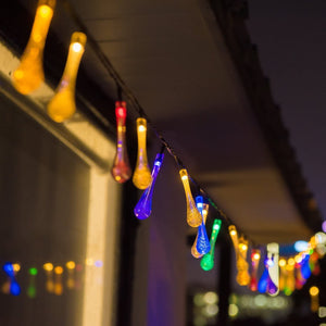 Indoor Outdoor Crystal Raindrop String Light Energy efficient LED for Christmas Trees or Patio