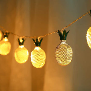 Battery Powered Hand Craft Mesh Pineapple Decoration String Light Indoor and Outdoor (Warm White)