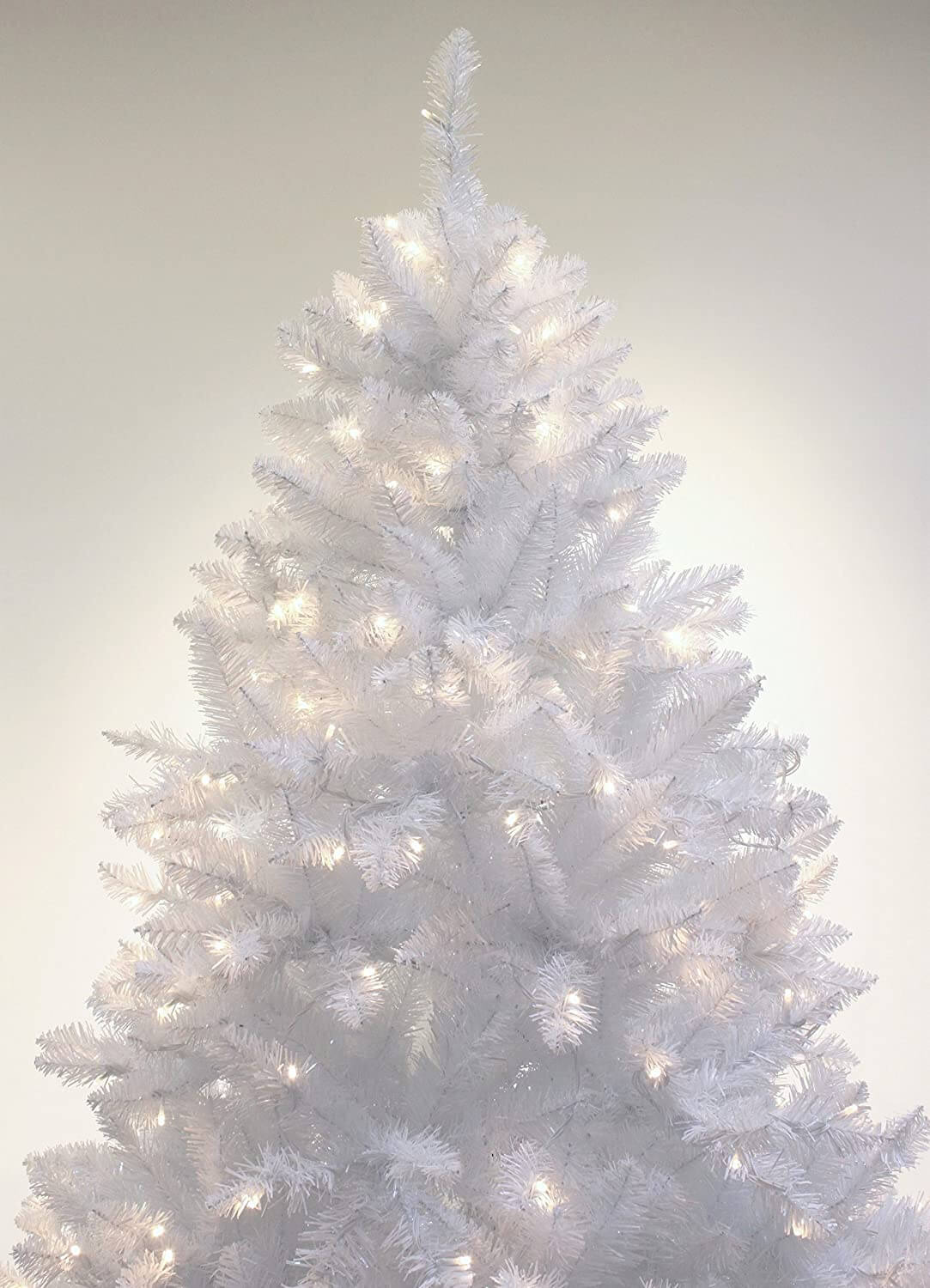 Sparkling White Christmas Tree Pre-lit with Warm-white LED Lights