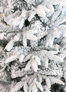 Snowy Forest Spruce Flocked Artificial Christmas Tree Pre-lit