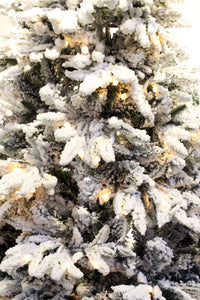 Snowy Forest Spruce Flocked Artificial Christmas Tree Pre-lit