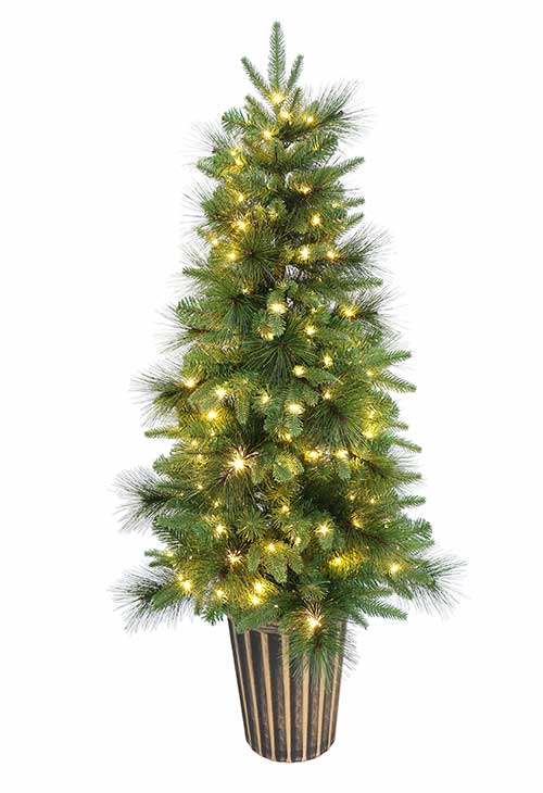 4-ft National Pine Mix Potted Pre-lit Christmas Tree