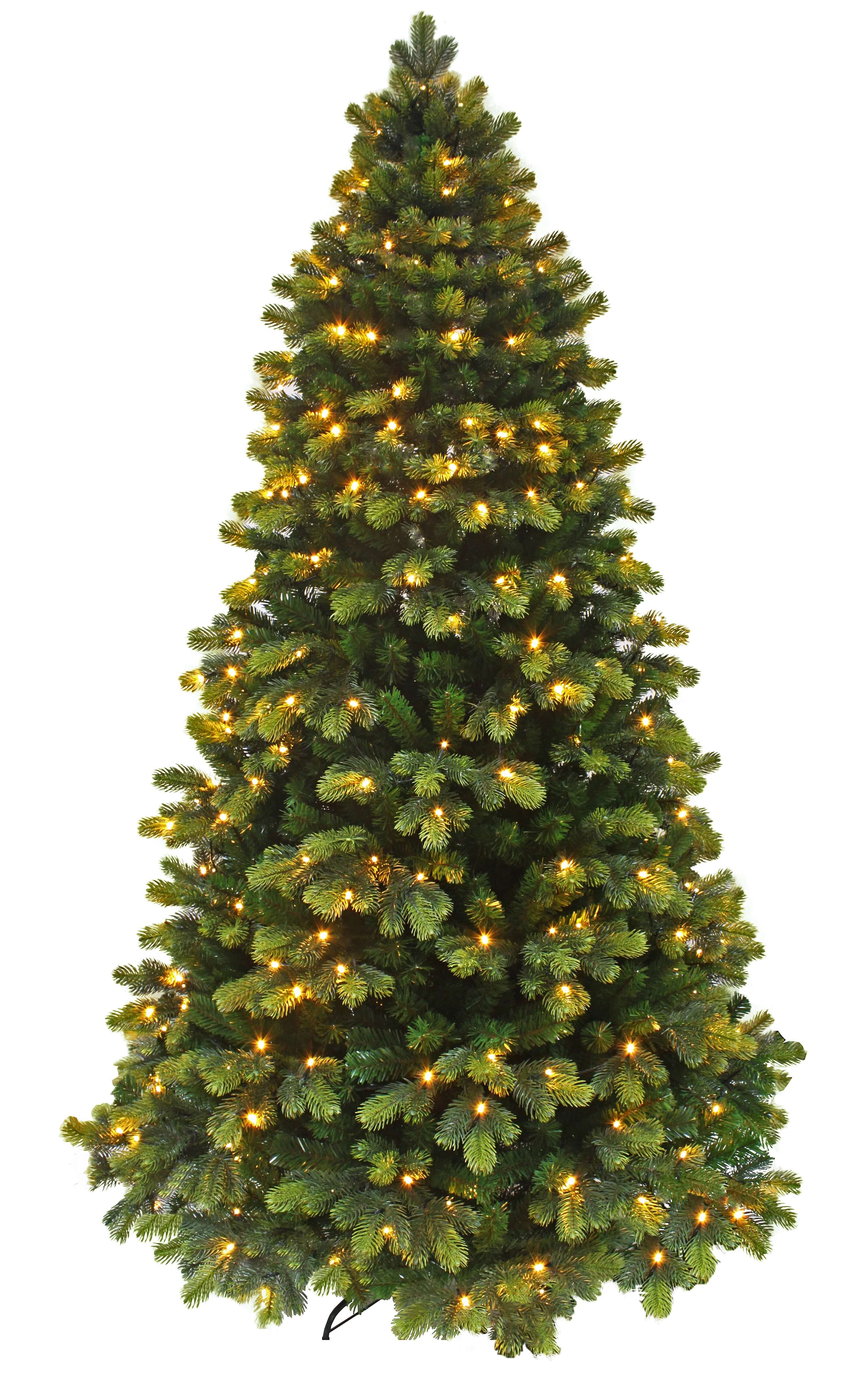 Round Tip Winter Spruce Artificial Christmas Tree Pre-lit LED Light