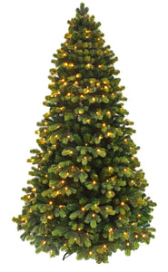 Round Tip Winter Spruce Artificial Christmas Tree Pre-lit LED Light