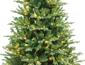 Sparkling Frosted Mix Pine Slim Christmas Tree Pre-lit with Dual Color LED lights