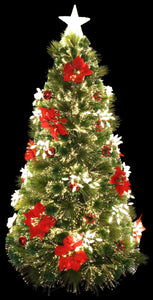 Decorated Holiday Festive Fiber Optic Christmas Tree